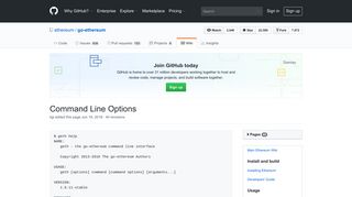 Command Line Options · ethereum/go-ethereum Wiki · GitHub