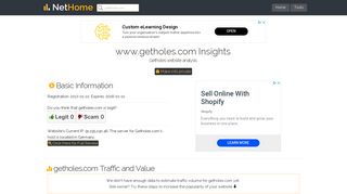 Getholes : getholes.com - Registered at - ip, whois and other insights