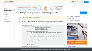 How to login by using my own Controller? - Stack Overflow