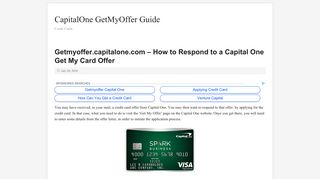 CapitalOne GetMyOffer Guide – Credit Cards