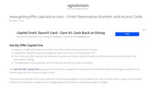 www.getmyoffer.capitalone.com – Enter Reservation Number and ...