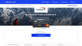 Capital One® Platinum Credit Card - Apply Online - CreditCards.com