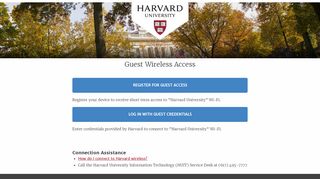 Guest Wireless Access - Connecting to Harvard's Networks