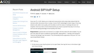 Android SIP/VoIP Setup - SDG Blog - SDG Systems