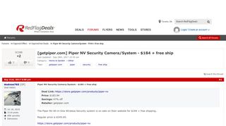 [getpiper.com] Piper NV Security Camera/System - $184 + free ship ...