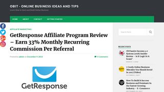 GetResponse Affiliate Program Review - Earn 33% Monthly Recurring ...