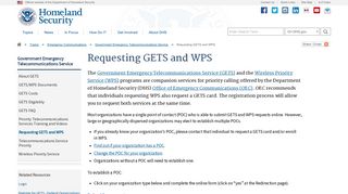 Requesting GETS and WPS | Homeland Security