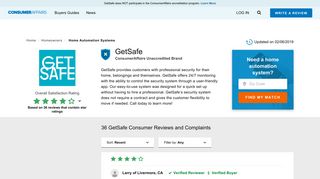 Top 36 Reviews and Complaints about GetSafe - ConsumerAffairs.com