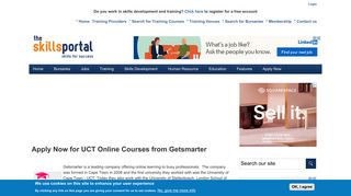 Apply Now for UCT Online Courses from Getsmarter | Skills Portal