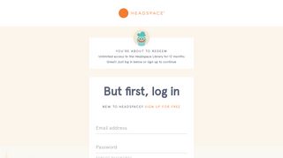 But first, log in - Headspace