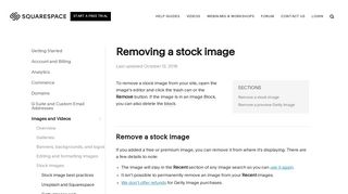 Removing a stock image – Squarespace Help
