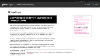 Getty Images policy on unauthorized use ... - Getty - Contributor