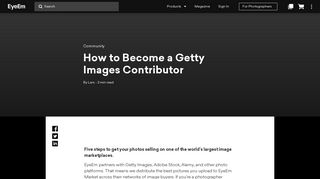 How to Become a Getty Images Contributor | EyeEm