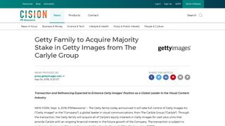 Getty Family to Acquire Majority Stake in Getty Images from The ...