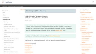 tabcmd Commands - Tableau