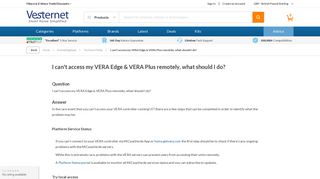 I can't access my VERA Edge & VERA Plus remotely, what should I ...