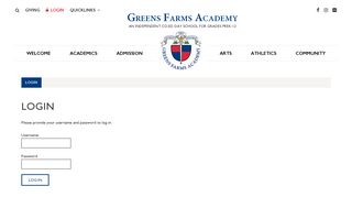 Login - Greens Farms Academy