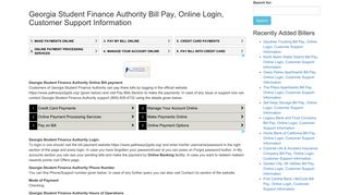 Georgia Student Finance Authority Bill Pay, Online Login, Customer ...