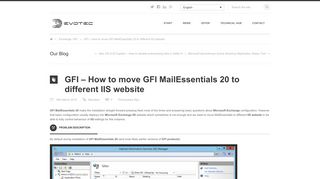 GFI - How to move GFI MailEssentials 20 to different IIS website - Evotec