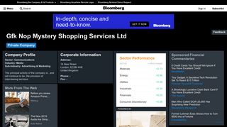 Gfk Nop Mystery Shopping Services Ltd: Company Profile - Bloomberg