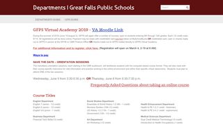Virtual Academy - Departments | Great Falls Public Schools
