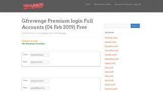 Gfrevenge Premium login Full Accounts - xpassgf