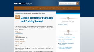 Georgia Firefighter Standards and Training Council | Georgia.gov