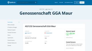 AS21232 Genossenschaft GGA Maur - IPinfo IP Address Geolocation ...