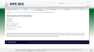 Genossenschaft GGA Maur - RIPE NCC