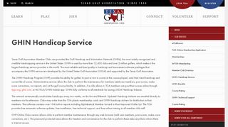 Texas Golf Association - GHIN Handicap Service