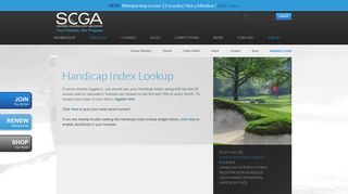 Handicap Index Lookup - SCGA