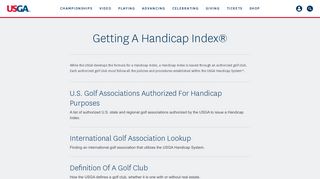 Getting A USGA Handicap Index