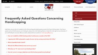 Texas Golf Association - Handicapping FAQ