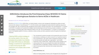GHN-Online Introduces the First Enterprise-Class 5010/ICD-10 Claims ...
