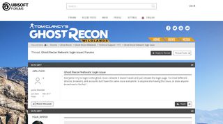 Ghost Recon Network: login issue - Ubisoft Forums