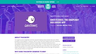 GhostCodes: The Snapchat Discovery App - The Shorty Awards