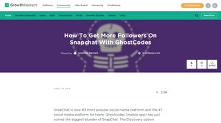 How To Get More Followers On Snapchat With GhostCodes ...