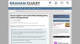 Secure email service GhostMail shutting down, in fear of being abused