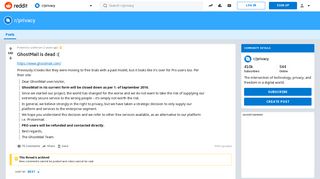 GhostMail is dead :( : privacy - Reddit