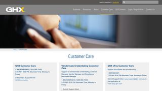 Customer Care | GHX