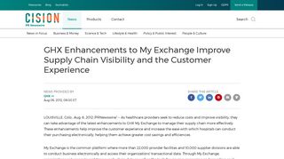 GHX Enhancements to My Exchange Improve Supply Chain ...