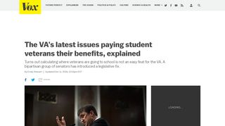 The VA's latest issues paying student veterans their benefits ... - Vox
