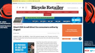 Giant USA to sell direct to consumers online by August | Bicycle ...