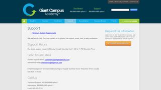 Support Information | Giant Campus Academy