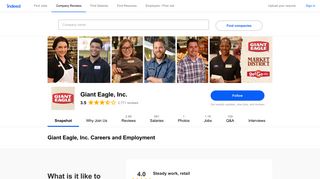 Giant Eagle, Inc. Careers and Employment | Indeed.com