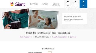 pharmacy check refill status - GiantFood
