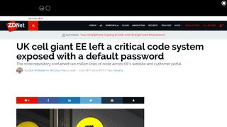 UK cell giant EE left a critical code system exposed with a default ...