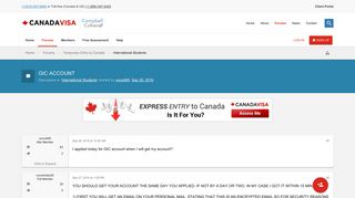 GIC ACCOUNT - Canadavisa.com