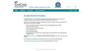Availity Portal for Providers - UniCare State Indemnity Plan