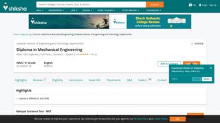 Diploma in Mechanical Engineering by Godavari Institute of ...